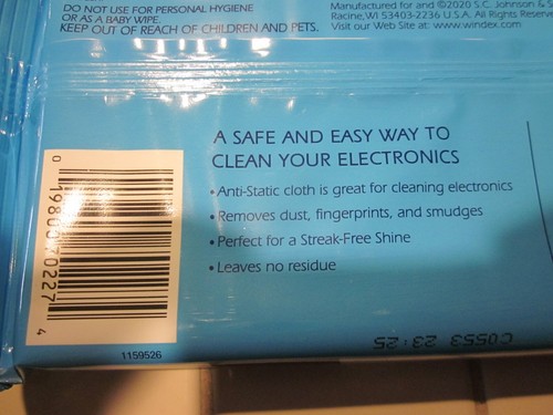 Windex Electronic Cleaning Wipes Pre-Moistened Screen Wipes for TVs Phones 3ct - Afbeelding 5 van 6