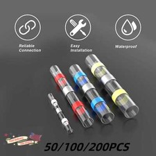 Waterproof 200PCS Solder Seal Sleeve Heat Shrink Butt Wire Connectors Terminals
