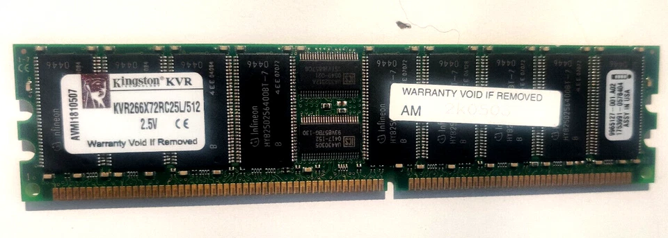 4Gb Kingston PC-2100 8x512 MB DDR 266MT/s ECC Registered DI (KVR266X72RC25L/512) - Image 4 of 4
