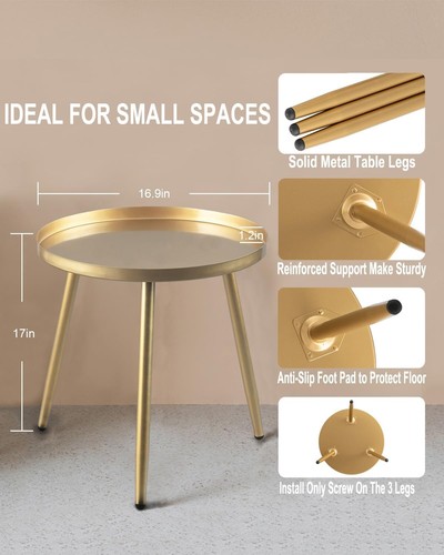 Side Table: End Table for Any Room - Round Side Tables for Small Spaces - Mat... - Picture 3 of 8