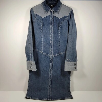 Vintage Fubu The Collection Womens blue jean denim snap front dress Size  5/6 EUC | eBay