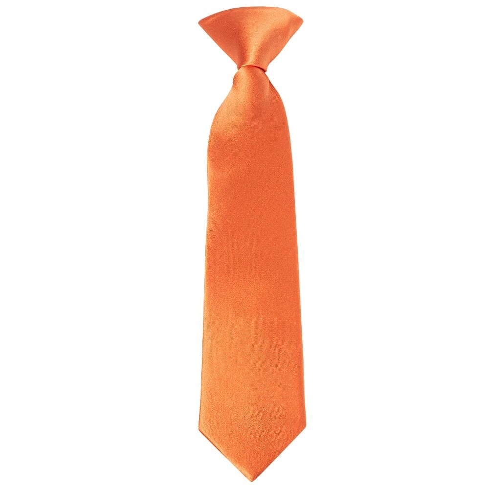 Pre Tied Burnt Orange Satin Boys Tie Age 4-7 Wedding Formal Prom Slim Thin Tie