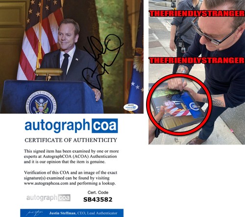 Kiefer Sutherland signed "DESIGNATED SURVIVOR" 8x10 Photo EXACT PROOF b ACOA COA