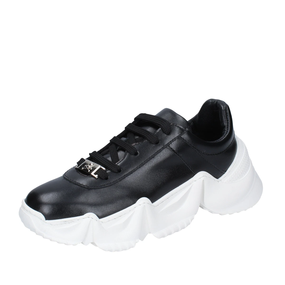 PHILIPP women s shoes full 36 EU sneakers black leather glossy BF382 36