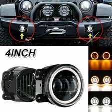 Pair 4 Inch Round Led Fog Lights Working Lamp For Jeep Wrangler Jk Tj Lj