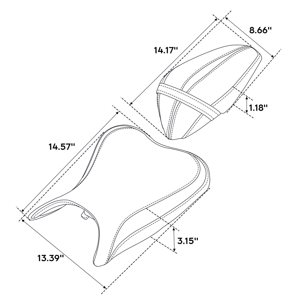 Rider Driver Passenger Seat For Kawasaki Ninja 400 2018-2023 Z400