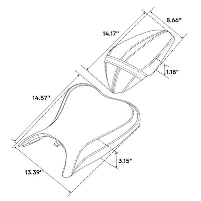 Rider Driver Passenger Seat For Kawasaki Ninja 400 2018-2023 Z400