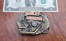 HARLEY DAVIDSON MOTORCYCLES 1991 Belt Buckle-Engine/Wings-BARON-H410-Unused