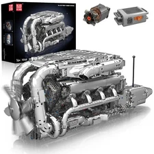 Mould King 10168 V8 Engine Turbo Motor Model Building Block Adult Boy Gift Toy