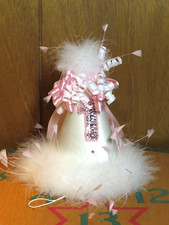NEW Custom White Pink Sequined Baby's First Birthday Hat