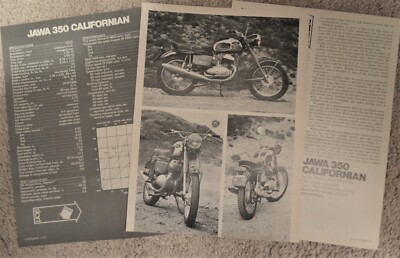 1972 Jawa 350 Californian page road test Motorcycle Print Ad