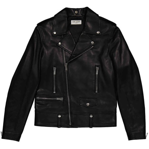 Saint Laurent Black Plunged Lambskin 