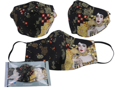 Gustav Klimt Stoffmaske Mund Nase Schutz Motiv '' Adele Bloch-Bauer '' 