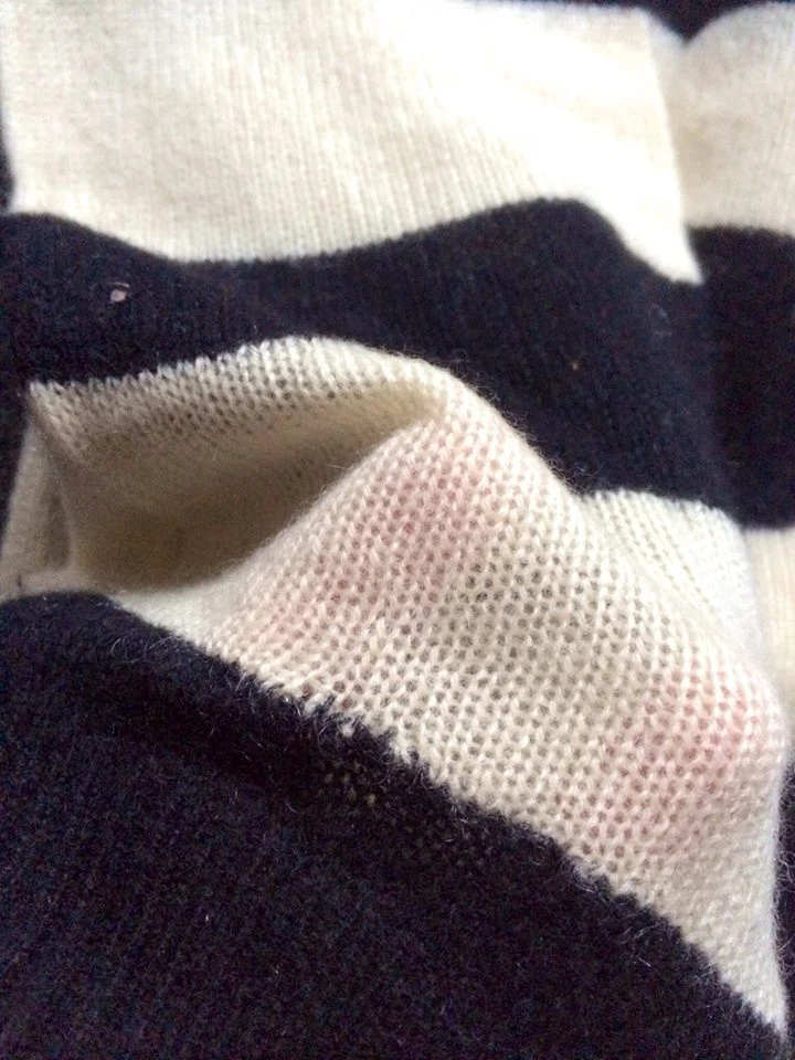 Kaschmir Strick Pullover Sweater POLO gestreift schwarz weiß S M ZARA Arket - Bild 4 von 4