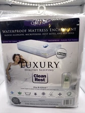 Luxury Clean Rest Zip-N-Click Waterproof Mattress Encasement Queen (12"-21" deep