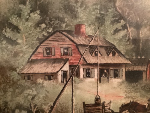 Cromolitografia vintage di J. Hoover & Son incorniciata sotto vetro 21 x 25 pollici - Foto 4 di 7