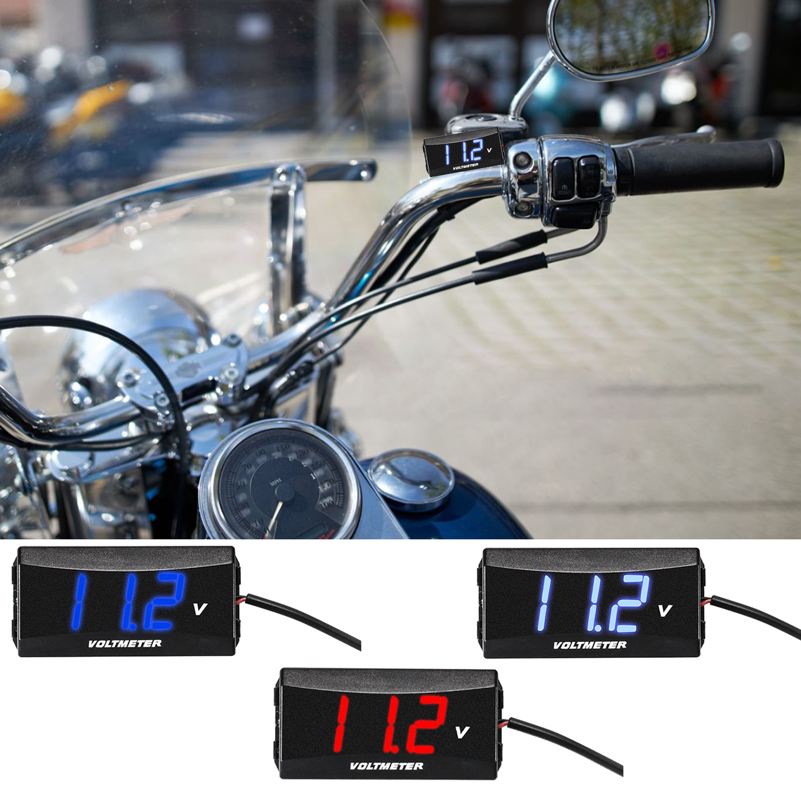 1*12V LED Digital Monitor Volt Meter Display Battery Gauge Voltage Caravan Cars