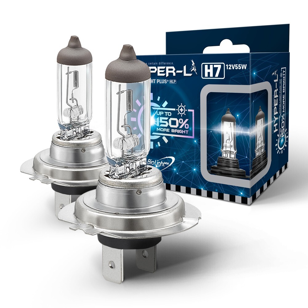 2 x H7 Halogen 12V 55W Super Bright Upgrade Headlight Bulb-150% More Light