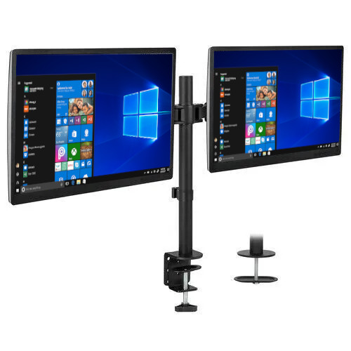 DUAL Monitors Dell 22" Widescreen LCD Monitors w/ Stand Cable DP VGA Heavy Duty
