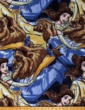 Princess Belle Beauty and The Beast Fleece Fabric