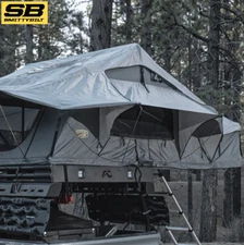 SmittyBilt GEN2 Overlander Rooftop Tent XL Gray w/ Mattress & Ladder - Universal
