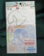 Recollections Clear Stamp and Die Set Cheeky Modern Pop Rainbow 535927