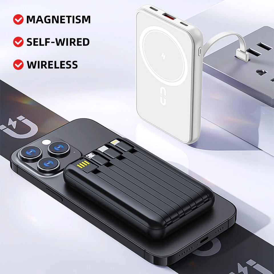 20000mAh Power Bank Magnetic Wireless Charger Battery Pack for IPhone & Android - Image 2 of 4