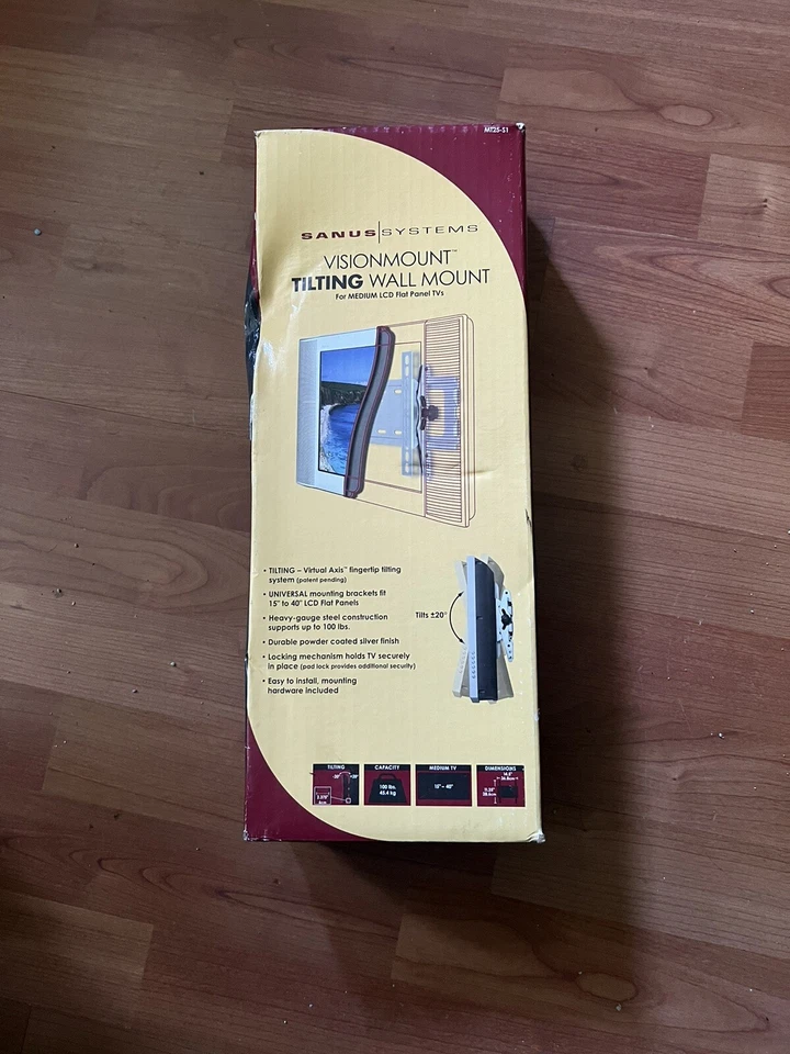 SANUS Visionmount Tilting Wall Mount for 15-40" LCD Flat Panel TVs MT25-51 - Image 2 of 3