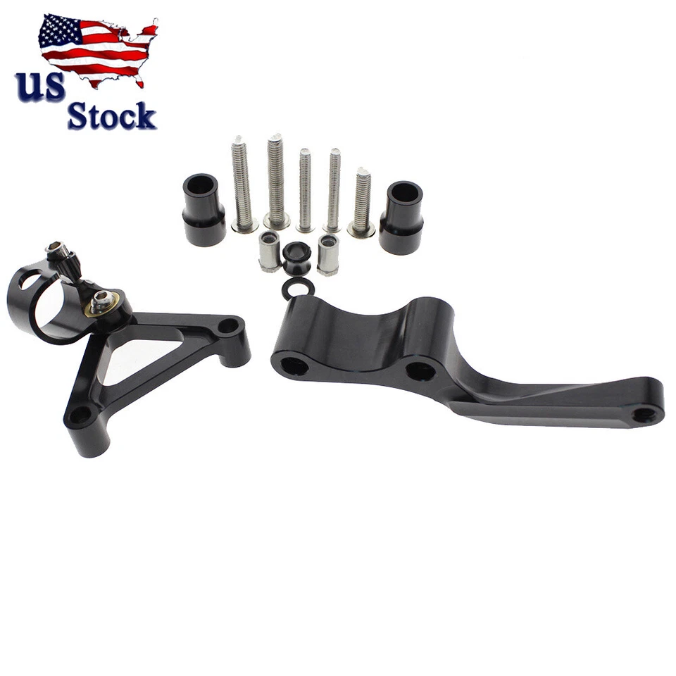 Kit de montaje de soporte amortiguador de dirección negro CNC para motocicleta Ducati 696 796 795 Foto 3 de 4