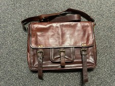 VINTAGE Leather Messenger Laptop Bag 15" x 12" x 4" GREAT Condition