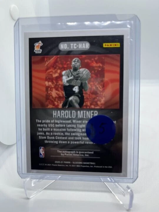 2020-21 Panini Illusions Trophy Collection Harold Miner #TC-HAR Auto Miami Heat  - Image 2 of 2
