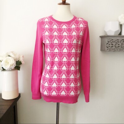 Puma New with tags, pattern front golf sweater pink and white size small 