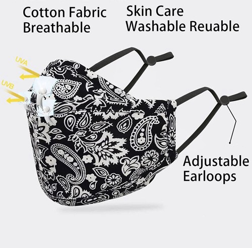Breathable Face Mask Cotton Pink Yellow Floral Washable Reusable 5 Pcs Amazon£10 - Picture 5 of 10