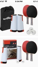 Win Sports Play Anywhere Table Tennis Set W/Retractable Net & 2 Paddles &ldquo;New&rdquo;