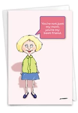 1 Funny Mother's Day Greeting Card - Mom Eat My Peas - Envelope Included,US-Made