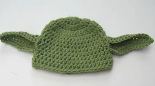  YODA inspired CROCHET HAT infant toddler child adult  green knit photo prop USA