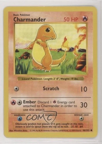 Charmander Shadowless Pokemon Base Set #46 1999