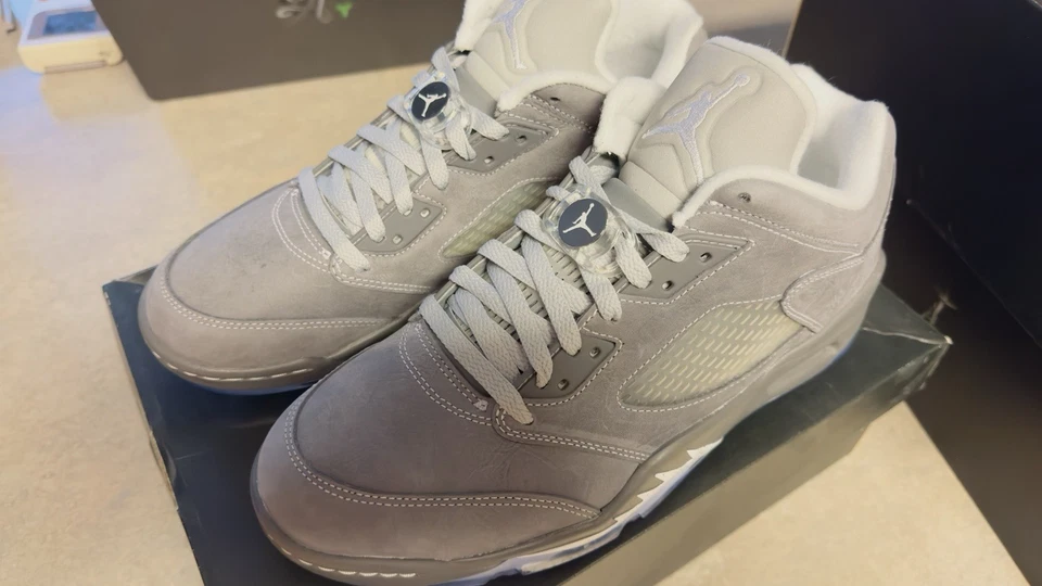 Talla 10.5 - Air Jordan 5 Golf Low Wolf Gris Foto 3 de 4