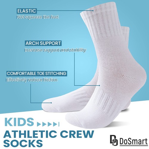 Kids Crew Athletic Socks Boys Girls Classics Cotton School Uniform Childs Spo... - Picture 4 of 6