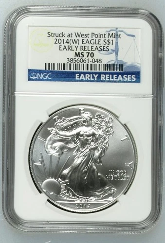 2014(W) Silver Eagle S$1 Early Releases NGC MS70 Blue Label