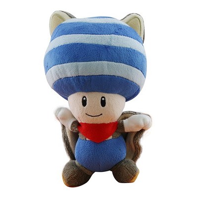 Super Mario Bros. - Flying Squirrel Blue Toad 8'' Plushie NEW (Little Buddy 1315)