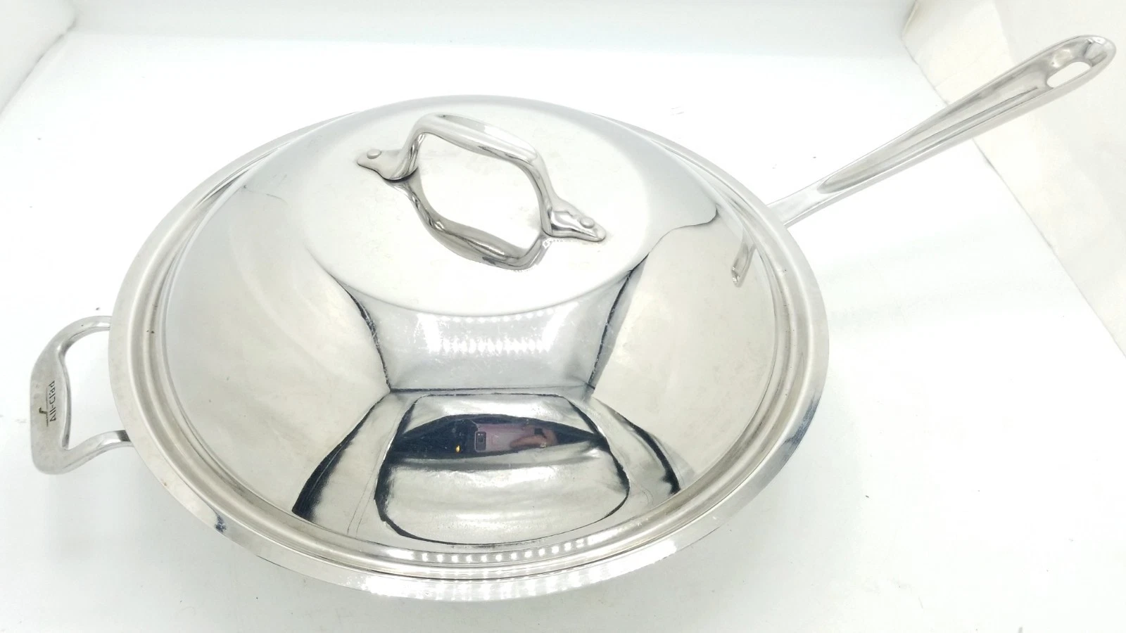 All Clad 12" Stainless Steel Wok Frying Pan + Lid