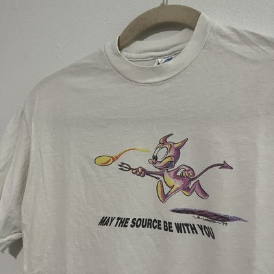 Vintage NetBSD Daemon T-Shirt L JOHN LASSETTER Illustration Pixar Disney Promo