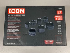 ICON 7pc Oil Filter Socket Set w/Case (3/8" Drive) #70146 - New/Sealed