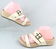 Vionic Pacific Rio Woven Faux Leather Sandal Cream Size 8