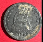 1853 US Seated LIBERTY SILVER Quarter! XF Details! Old US Coin!