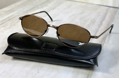Vintage 90s Reebok 2038 Oval Sunglasses - Copper Metal Frame Brown Lenses Rare
