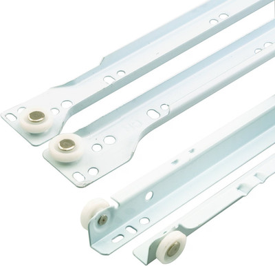 15-3/4'' Self-Closing Drawer Slides   Side/Bottom Mount, 1 Pair, White