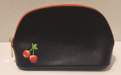 TORRID Embroidered Cherry Zipper Cosmetic Make-up Bag Pouch Clutch Purse 