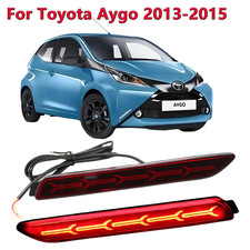 2 PCS Full LED Rear Bumper Reflector Lights Kit For Toyota Aygo 2013-2015